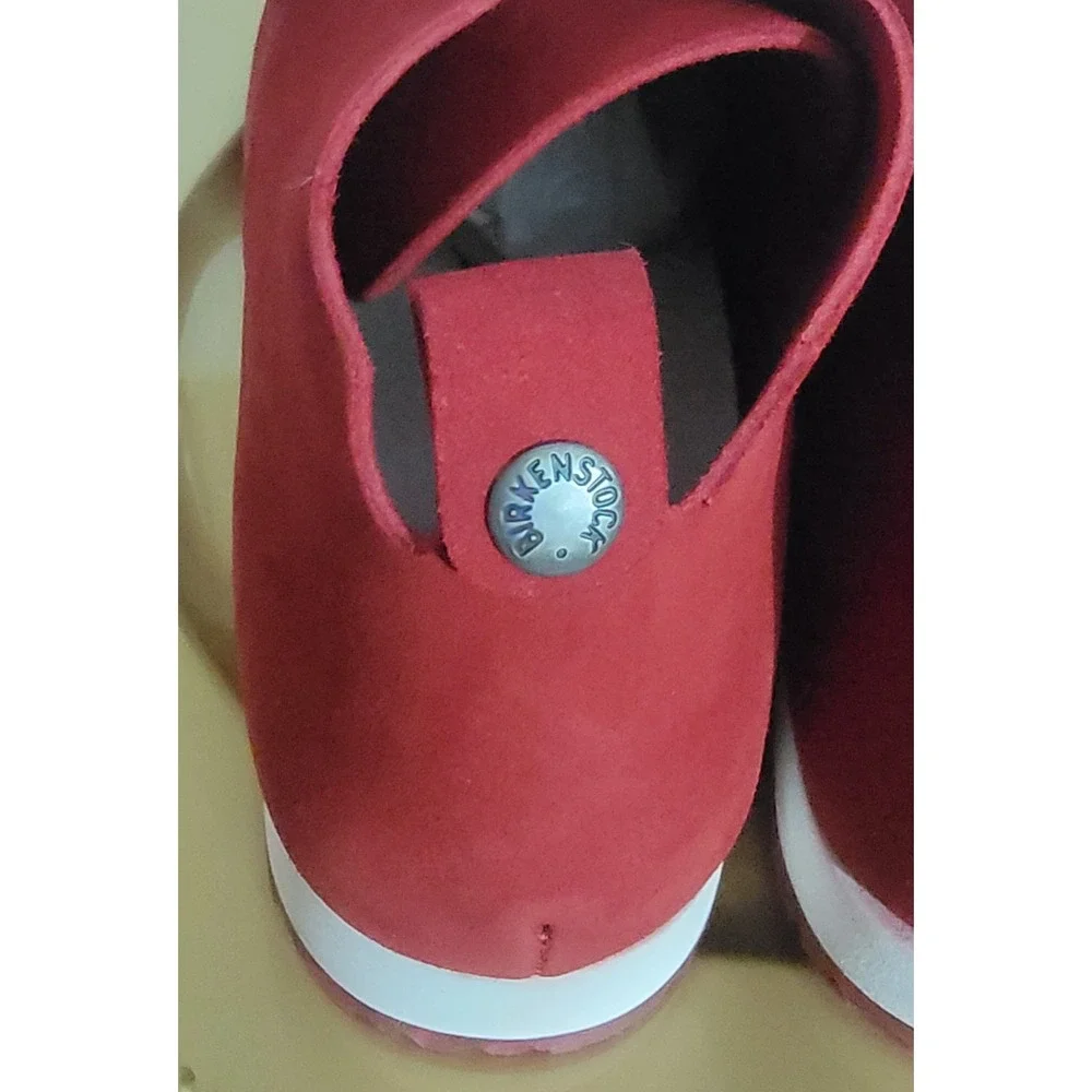Birkenstock‎ Dundee Red Suede Lace Up Chukka Ankle Boots Womens E41